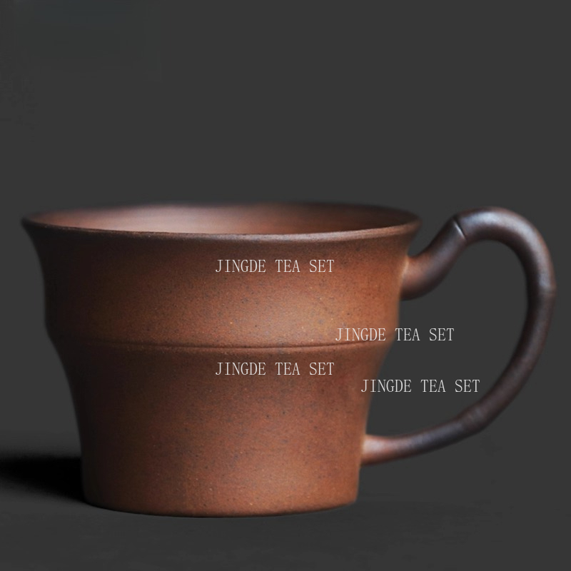 Tea Coffee Utensils - Rough Pottery Bamboo Handle Teacup Chinese