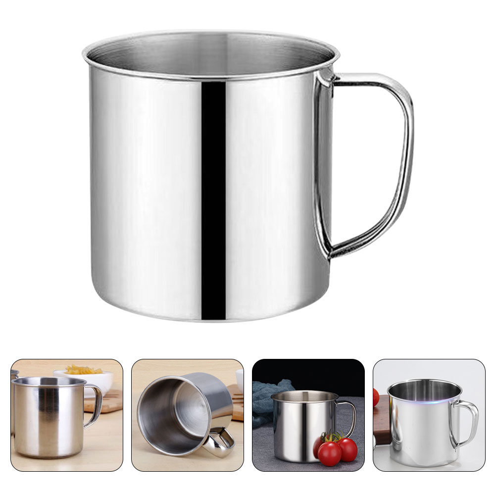 Coffee Tea Cups - 4Pcs Children Stainless Steel Cup with