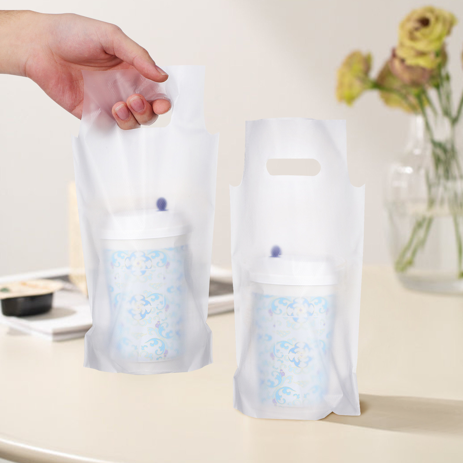 500Pcs Beverage Bags Handle Tr - огляд і ціна Coffee Tea Cups