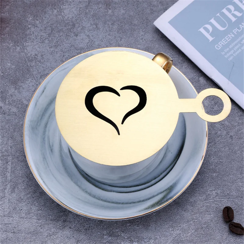 4pcs Golden Stainless Steel Co - огляд і ціна Coffee Stencil Art