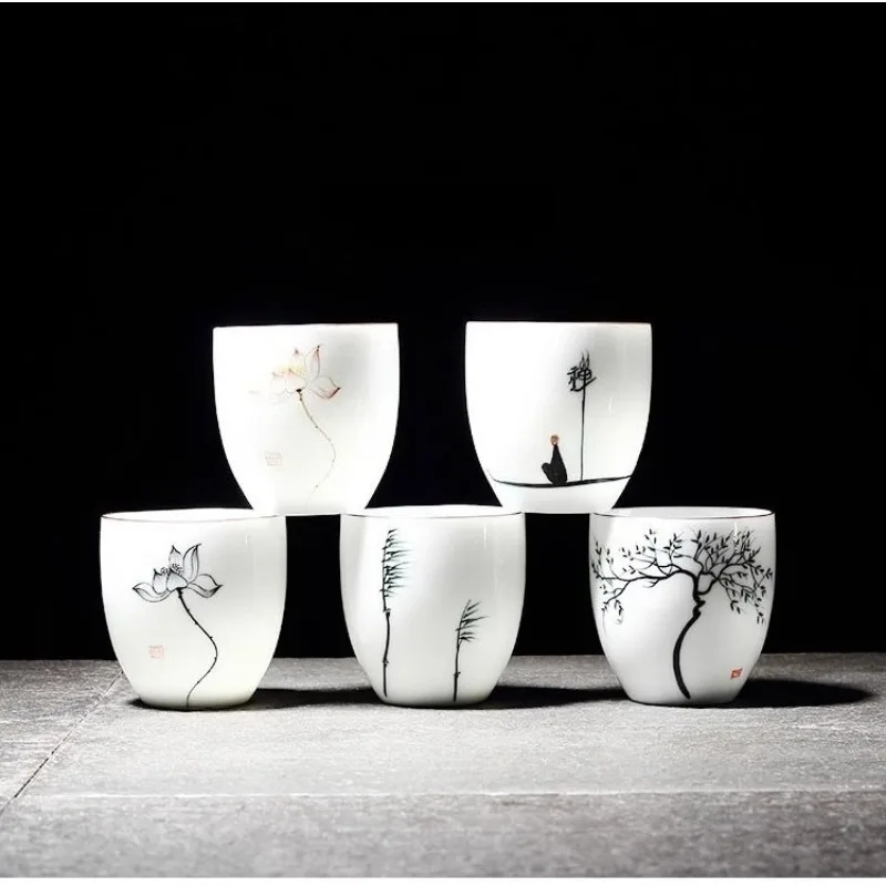 1PC Hand Drawn Ceramic Tea Cup - огляд і ціна Tea Coffee Utensils