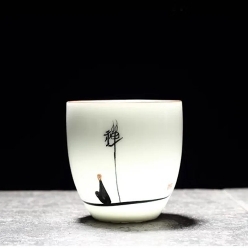 1PC Hand Drawn Ceramic Tea Cup - огляд і ціна Tea Coffee Utensils