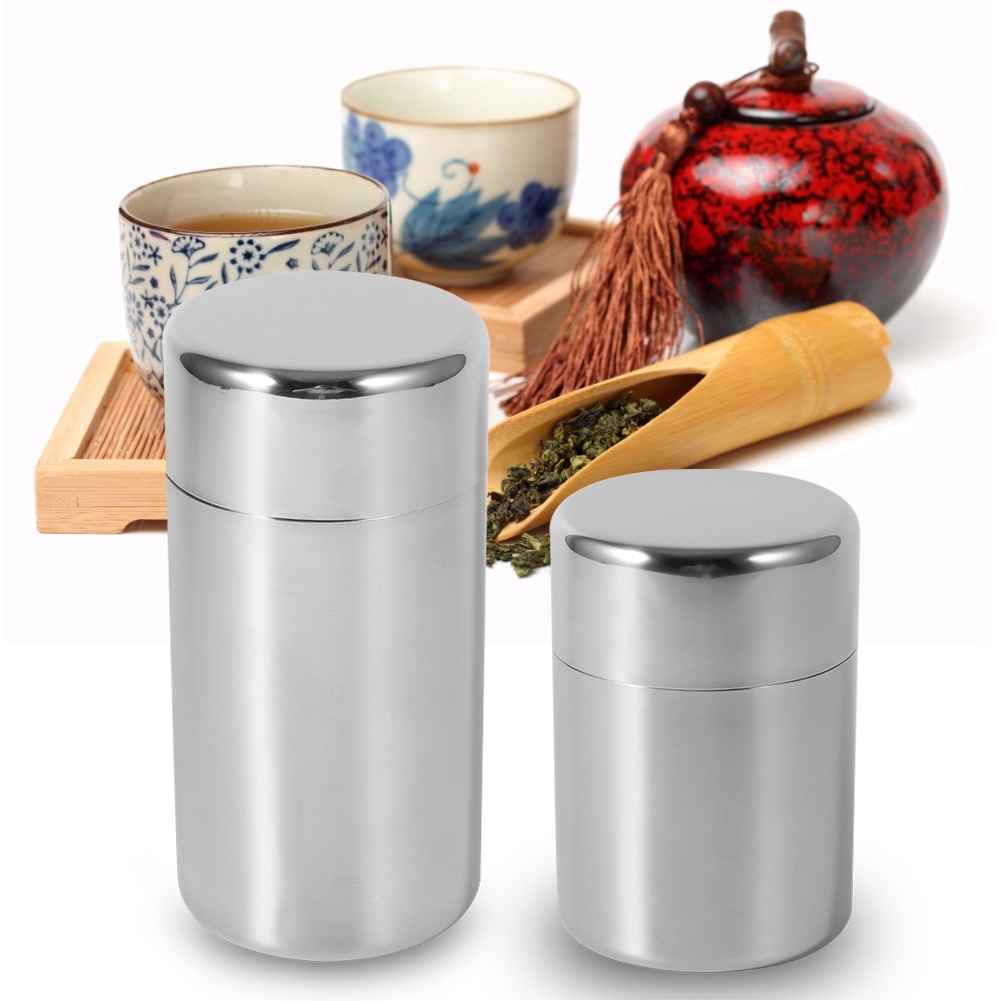 Tea Can Stainless Steel Tea Ti - огляд і ціна Coffee Tea Sugar Canisters
