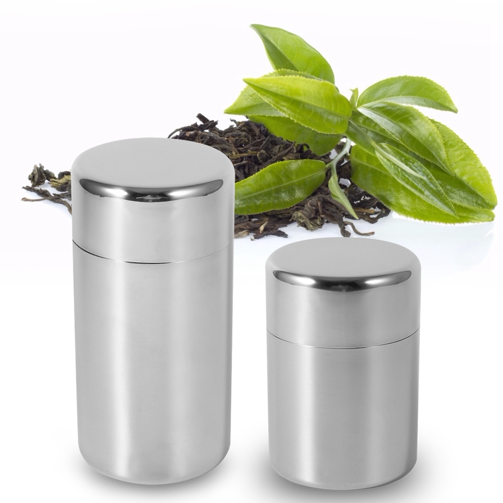 Tea Can Stainless Steel Tea Ti - огляд і ціна Coffee Tea Sugar Canisters
