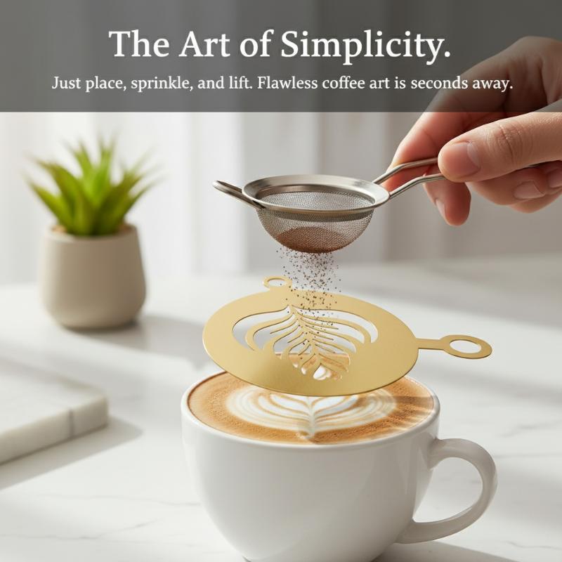 4Pcs Stainless Steel Coffee St - огляд і ціна Coffee Stencil Art