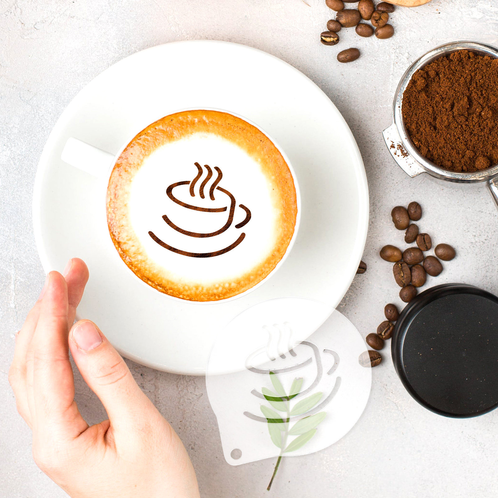 Lightweight Acrylic Coffee Ste - огляд і ціна Coffee Stencil Art