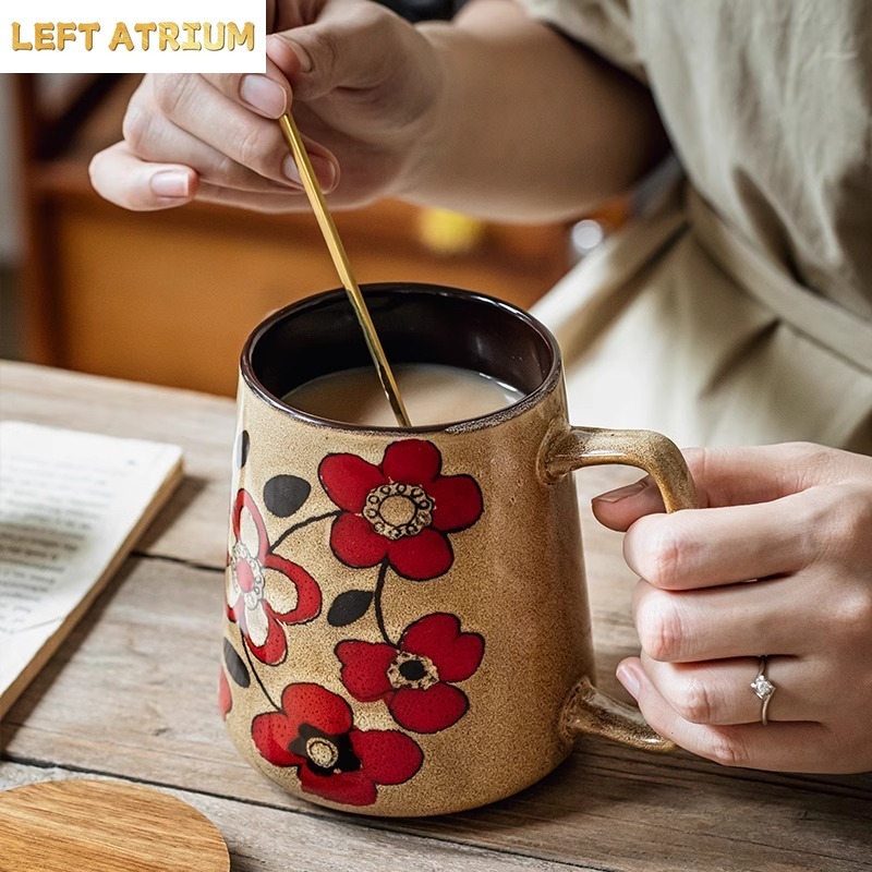 Hand Drawn Flower Ceramic Mug  - огляд і ціна Tea Coffee Utensils