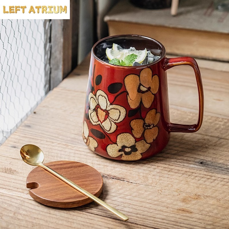 Hand Drawn Flower Ceramic Mug  - огляд і ціна Tea Coffee Utensils