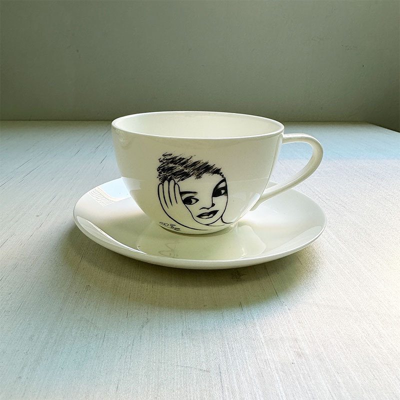 Ceramic Cup Hand Drawn Charact - огляд і ціна Coffee Tea Images