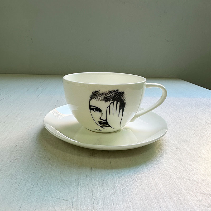 Ceramic Cup Hand Drawn Charact - огляд і ціна Coffee Tea Images