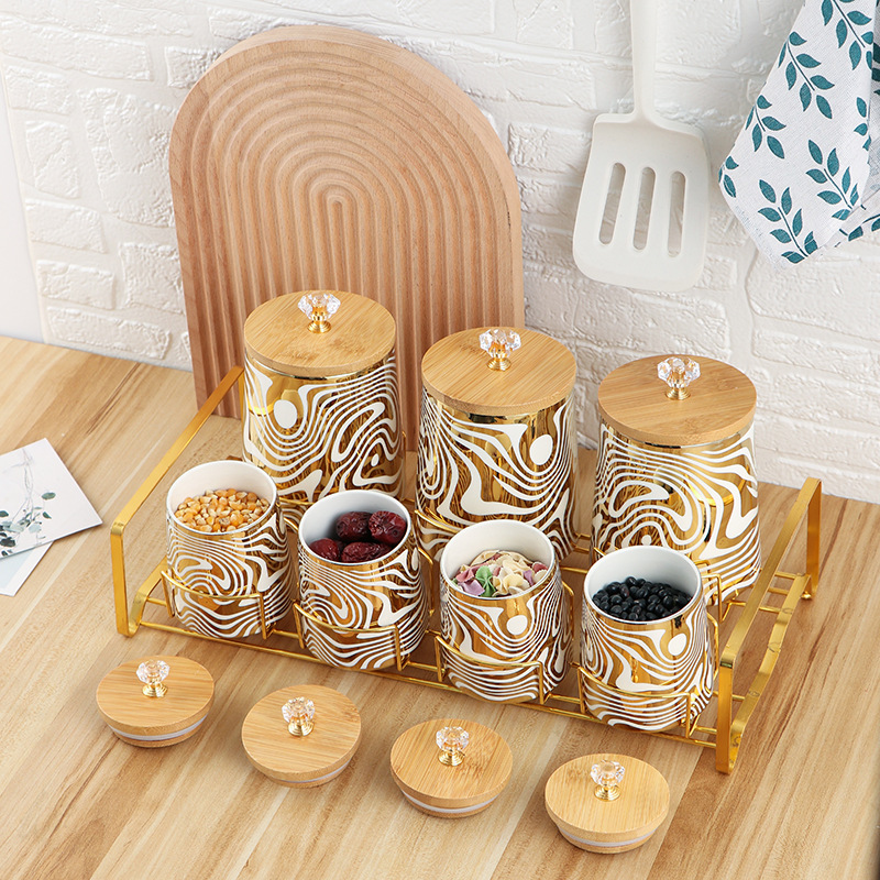 Set of 7 Color Glazed Ceramic  - огляд і ціна Coffee Tea Sugar Canisters