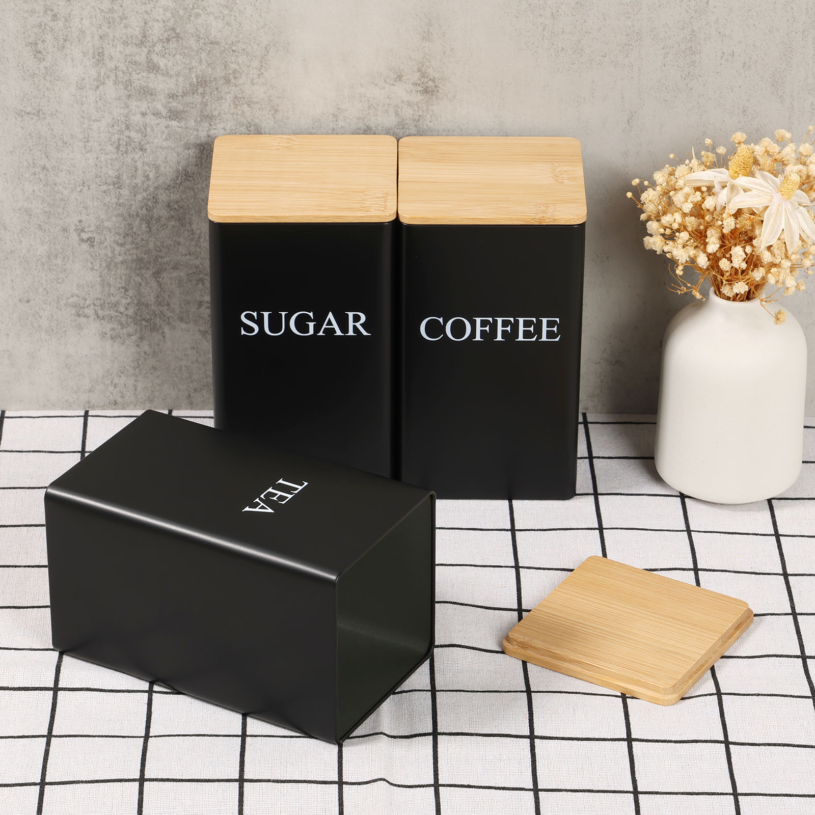 Coffee Bean Storage Jar Metal  - огляд і ціна Coffee Tea Sugar Canisters